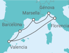 Itinerario del Crucero España, Francia, Italia - MSC Cruceros