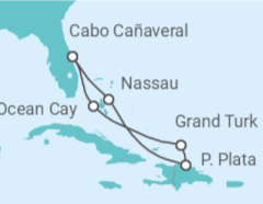 Itinerario del Crucero Caribe bañado por el sol - MSC Cruceros