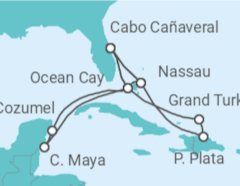 Itinerario del Crucero Paraísos y ritmos caribeños - MSC Cruceros