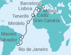 Itinerario del Crucero España, Portugal, Cabo Verde y Brasil - Costa Cruceros