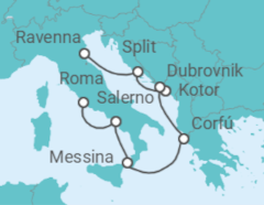 Itinerario del Crucero Croacia, Montenegro, Grecia e Italia - NCL Norwegian Cruise Line