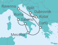 Itinerario del Crucero Croacia, Montenegro, Grecia, Italia - NCL Norwegian Cruise Line