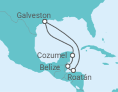 Itinerario del Crucero México, Belice, Honduras - Carnival Cruise Line