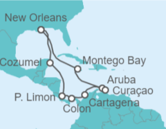 Itinerario del Crucero Jamaica, Aruba, Curaçao, Colombia, Panamá, Costa Rica, México - Carnival Cruise Line