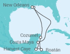 Itinerario del Crucero México, Honduras - NCL Norwegian Cruise Line