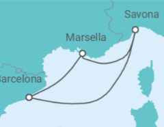 Itinerario del Crucero Francia, Italia - Costa Cruceros