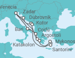 Itinerario del Crucero Italia, Grecia, Croacia, Montenegro - Costa Cruceros