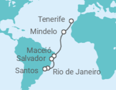 Itinerario del Crucero Cabo Verde, Brasil - Costa Cruceros
