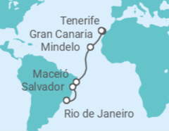 Itinerario del Crucero España, Cabo Verde, Brasil - Costa Cruceros