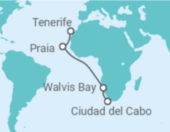 Itinerario del Crucero Cabo Verde, Namibia, Sudáfrica - AIDA