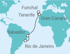Itinerario del Crucero Desde Funchal a Río de Janeiro - MSC Cruceros