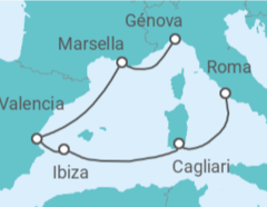 Itinerario del Crucero Francia, España, Italia - MSC Cruceros