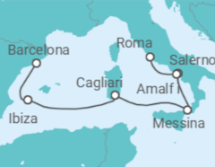 Itinerario del Crucero España, Italia - Cunard