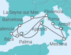 Itinerario del Crucero Italia, Francia y España - Cunard
