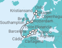 Itinerario del Crucero Explorador de Capitales del Mediterráneo y el Norte - Princess Cruises