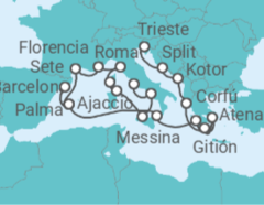 Itinerario del Crucero Viajero Mediterráneo - Oceania Cruises