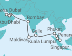 Itinerario del Crucero Gemas del Océano Índico - Oceania Cruises