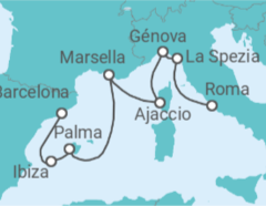 Itinerario del Crucero Mediterráneo Occidental con Italia - Princess Cruises