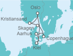 Itinerario del Crucero Noruega, Dinamarca - AIDA