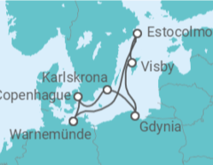 Itinerario del Crucero Suecia, Polonia, Dinamarca - AIDA