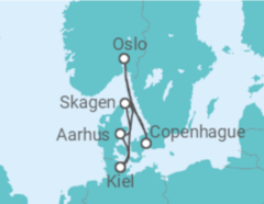 Itinerario del Crucero Dinamarca, Noruega - AIDA