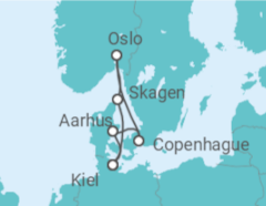Itinerario del Crucero Noruega, Dinamarca - AIDA