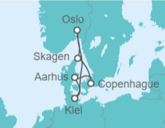 Itinerario del Crucero Noruega, Dinamarca - AIDA