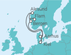 Itinerario del Crucero Noruega, Dinamarca - AIDA