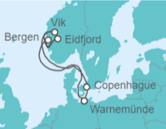 Itinerario del Crucero Noruega, Dinamarca - AIDA