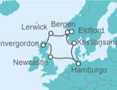 Itinerario del Crucero Reino Unido, Noruega - AIDA