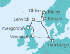 Itinerario del Crucero Reino Unido, Noruega - AIDA