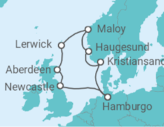 Itinerario del Crucero Reino Unido, Noruega - AIDA