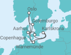 Itinerario del Crucero Dinamarca, Alemania, Suecia, Noruega - AIDA