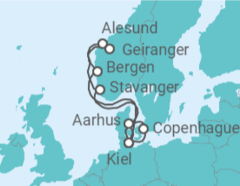 Itinerario del Crucero Dinamarca, Alemania, Noruega - AIDA