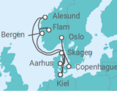 Itinerario del Crucero Dinamarca, Noruega, Alemania - AIDA