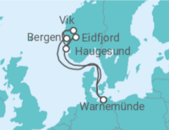Itinerario del Crucero Noruega - AIDA