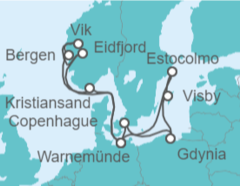 Itinerario del Crucero Suecia, Polonia, Dinamarca, Alemania, Noruega - AIDA