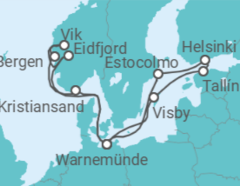 Itinerario del Crucero Suecia, Finlandia, Estonia, Alemania, Noruega - AIDA