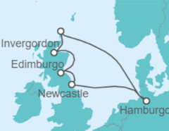 Itinerario del Crucero Reino Unido - AIDA