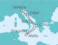 Itinerario del Crucero Venecia y las bahías de ensueño del Adriático TI - Costa Cruceros