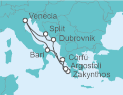 Itinerario del Crucero Bahías de ensueño TI - Costa Cruceros