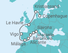 Itinerario del Crucero Francia, España TI - Costa Cruceros