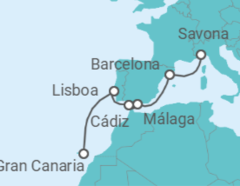 Itinerario del Crucero España, Portugal TI - Costa Cruceros