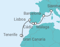 Itinerario del Crucero Islas Canarias TI - Costa Cruceros