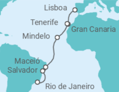 Itinerario del Crucero España, Cabo Verde, Brasil TI - Costa Cruceros