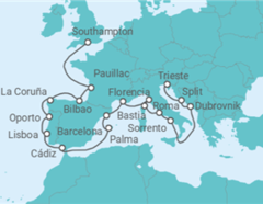 Itinerario del Crucero Meditaciones mediterráneas - Oceania Cruises