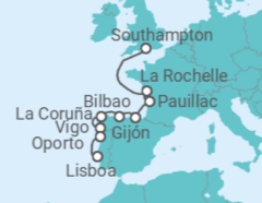 Itinerario del Crucero Aventuras en Iberia - Oceania Cruises