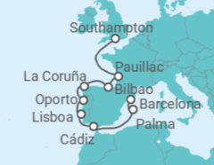 Itinerario del Crucero Navegación por el Mediterráneo - Oceania Cruises