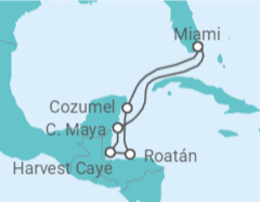 Itinerario del Crucero Arrecifes mayas - Oceania Cruises