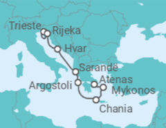 Itinerario del Crucero De Dalmacia a las Islas Griegas - Oceania Cruises